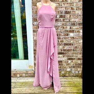 Celebrate DB Studio Pink Halter Flowy Ruffle Dress